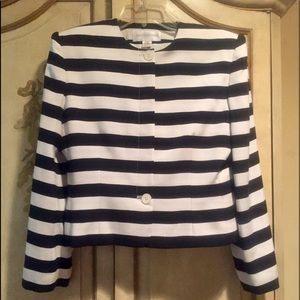 Jones New York Black and White Striped Jacket.